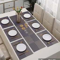 HOKIPO 7 Pieces Tablemats with Table Runner image 3