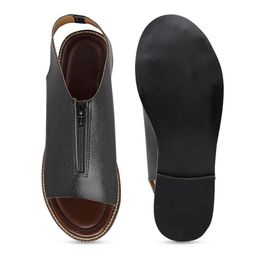 ELANBERG Open Toe Zip Mules With Backstrap image 3