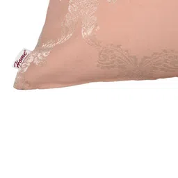 Home Peach Coloured & Gold Toned  Set of 5 Self Design Square Cushion Covers image 5