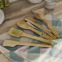 wooden twist Ernesto Brown Sheesham Wood (Set of 5) Cooking Spatula-picture-10