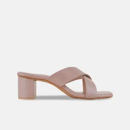Mast & Harbour Peach-Coloured Open Toe Block Heels image 5