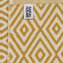 Saral Home Set Of 2 Yellow & White Geometric Floor Mats image 4