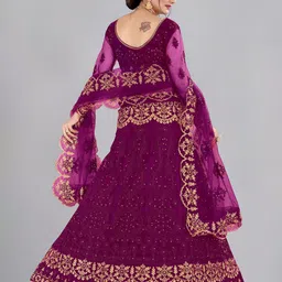 Warthy Ent Embroidered Semi-Stitched Lehenga & Unstitched Blouse With Dupatta image 4