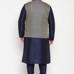 VASTRAMAY Men Plus Size Kurta with Churidar & Nehru Jacket image 2