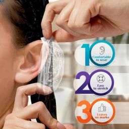 Ear Cover for Shower 100 Pcs, Waterproof Ear Protector, Ear Shower Caps M158-image-15