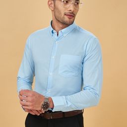 Peregrine by Pantaloons Micro Checked Slim Fit Cotton Formal Shirt-image-12