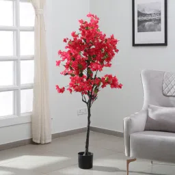 arick decor Bougainville Red Plastic Artificial Plant-picture-10