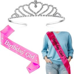 HEART CROWN AND PINK SASH BIRTHDAY COMBO FOR KIDS ABOVE 3 YRS, GIRLS AND WOMEN-image-32