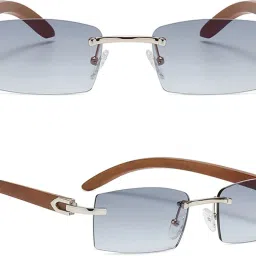 the magnifique Gradient, Polarized, UV Protection Rectangular Sunglasses (Free Size) image 2