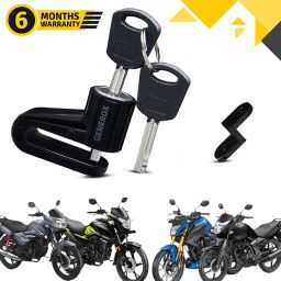 Anti Theft Disc Brake Lock With Push Lock feature (Black) for all HNDA Bike High Security Disc Lock Made with Heavy Duty Metal (Black) for all HNDA Bike Disc Lock-22