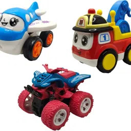 Unbreakable Four-Wheel Drive Friction Powered Diecast Toy Set-D117-30