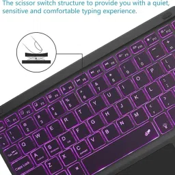Proelite Bluetooth TouchPad Keyboard Upto 13 inch Built-in 7-Colors Backlit Bluetooth Standard Tablet Keyboard Compatible with Tablet image 3