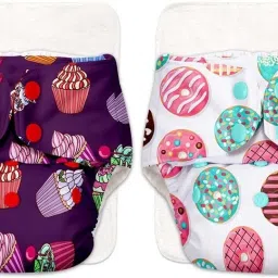 2 BASIC Cloth Diaper with NEW Quick Dry UltraThin pads- Assorted-5