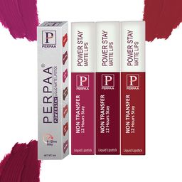 PERPAA Power Stay Set Of 3 Liquid Matte Lipstick - 5ml Each -Dark Pink-Brown-Red-image-95