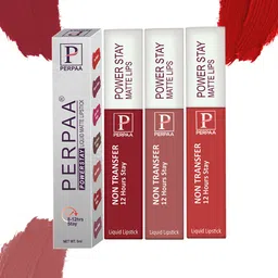 PERPAA Set Of 3 Power Stay Long Lasting Liquid Matte Lipstick-5ml Each-01-21-22-image-45