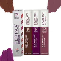 PERPAA Set Of 3 Power Stay Long Lasting Liquid Matte Lipsticks - 5 ml Each - 03-16-23-17