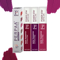 PERPAA Set Of 3 Power Stay Long Lasting Liquid Matte Lipstick-5ml Each-03-9-10-44