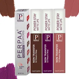 PERPAA Set Of 3 Power Stay Long Lasting Liquid Matte Lipstick-5ml Each-03-16-21-13