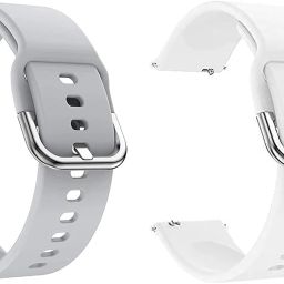 Antoj Smart watch band strap belt 22mm for ladies/Mens silver buckel (grey,white ) 22 mm Silicone Watch Strap-image-28