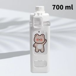 Kawaii Water Bottle With Straw & Sticker Bear Kids Large Sport Plastic Drinking 700 ml Water Bottle-image-93