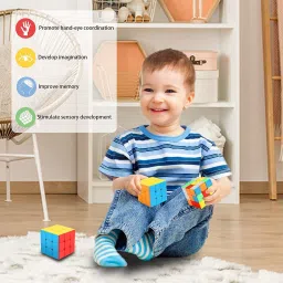 offer99 Rubix Speed Cube 3x3 Fidget Cube Toy Stickerless Smooth Turning 3x3x3 Magic Speed Cube Puzzles Cube Toys for Kids Adult o4 image 3