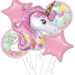Printed Unicorn Party Foil Balloon Set Of 5 Pcs Balloon-24
