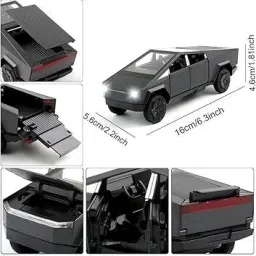 manaki enterprise 1:32 Scale Die-Cast CyberrTruck with Pick-Up Trailer with 6 Openable Doors image 2