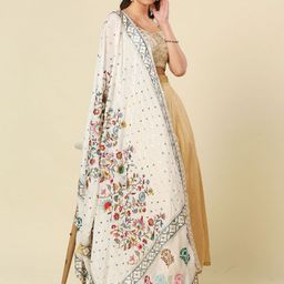 Dupatta Bazaar Floral Embroidered Dupatta with Zardozi image 4