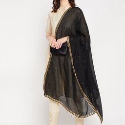 Clora Creation Embroidered Dupatta with Sequinned image 4
