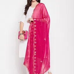 Clora Creation Embroidered Dupatta with Gotta Patti image 5