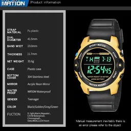 Shocknshop Men Dial & Straps Digital Multi Function Watch WCH23Black image 5