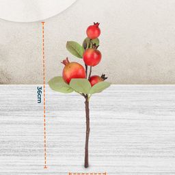 Kuber Industries Green & Peach-Coloured Artificial Pomegranate Bonsai Plant image 4