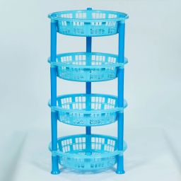 Premium Plastic 4 Steps Kitchen Rack Basket - Fruits Onion, Potato, Vegetables Basket Tray for Kitchen & Office Use, Household (Round) Plastic Fruit & Vegetable Basket Plastic Fruit & Vegetable Basket-image-14