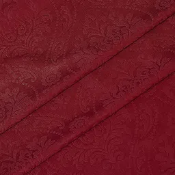 Cortina Maroon Set of 2 Embossed Damask Print Long Door Curtains image 2