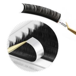 NAGARAKU Black Flat Ellipse Split Tips Shaped 12 Rows False Eyelashes - Curl D - 0.20/8-15 image 3