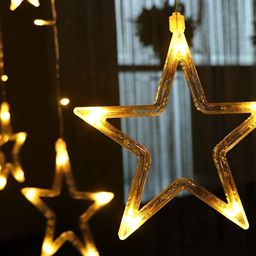 SPARK WORLD Yellow Star Shaped 138 LED String Lights image 4