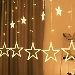 SPARK WORLD Yellow 138 Star Shaped LED String Light image 3