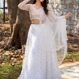 Label Shaurya Sanadhya Embellished Sequinned Ready to Wear Lehenga With Blouse & Dupatta image 5