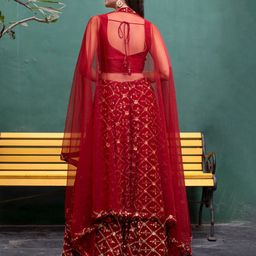 Label Shaurya Sanadhya Thread Work Ready to Wear Lehenga & Blouse With Dupatta image 2