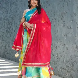 Thread & Button Printed Ready to Wear Lehenga Blouse With Dupatta image 4
