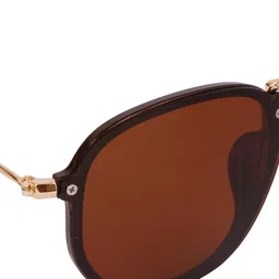 SUNNIES Unisex Brown Lens & Brown Square Sunglasses with Polarised and UV Protected Lens image 3
