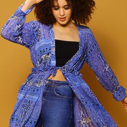 Sera Ethnic Printed Gathers Open Front Shrug image 3