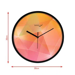 RANDOM Black & Pink Printed Contemporary Round Wall Clock image 5