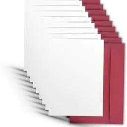 aanyacentric Blank White Folded Card Stock 2.9x4.1 inch with Premium Red Envelopes Post Card-picture-13