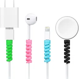 BRIJWASI 8 Pieces Cable Protector, Silicone Flexible Cable Wire Protector Charger Protectors, Cord Protector Compatible with All Chargers Cable Protector-image-33