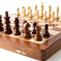 Best Chess Premium Quality Wooden Handcrafted Folding Chess Set 17.78 cm Chess Board-picture-34