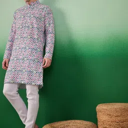 Sangria Geometric Printed Straight Kurta-image-7