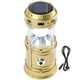 Solar Emergency Light Lantern, USB Mobile Charging Point, Rechargeable Gold Plastic Table Lantern-image-39