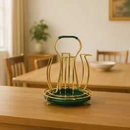 Luxury style Glass Stand Gold metal rack Round Stand for 6 glasses with Tray Steel Glass Holder-image-108