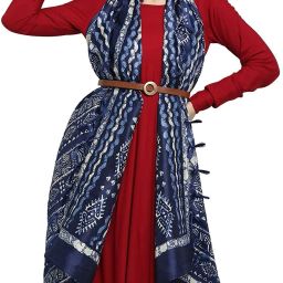 Cotton Silk Printed Blue Women Dupatta-image-3